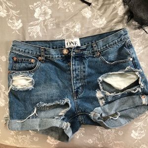 One teaspoon distressed denim shorts